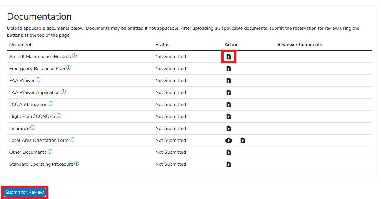 Reservation Document